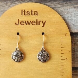 Seashell Starfish Charm Drop Earrings Sterling Silver French Earwires